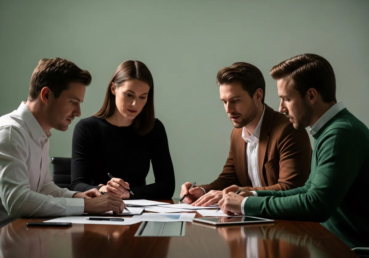 Team di consulenti finanziari in riunione